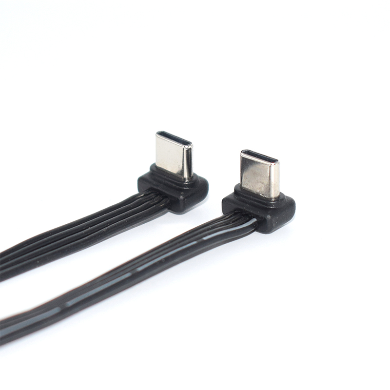 弯头充电线 CC手机快充线 硅胶扁线